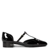 Ferragamo Linette Patent Leather T-strap Ballet Flats In Black