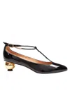Ferragamo Pointed Toe Pumps With Spherical Heel Design In Black