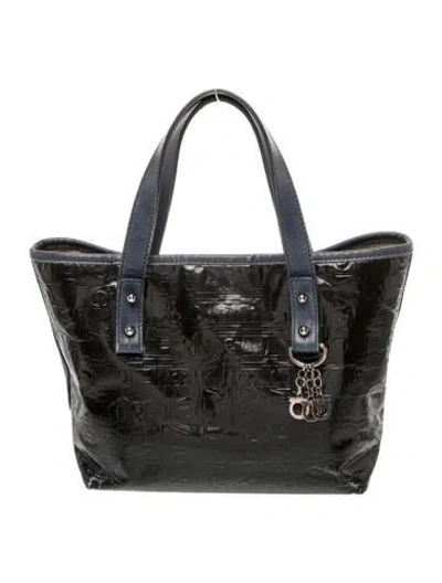 Pre-owned Ferragamo Patent Leather Top Handle Bag In Black