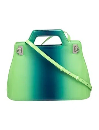 Pre-owned Ferragamo Patent Leather Top Handle Bag In Multi