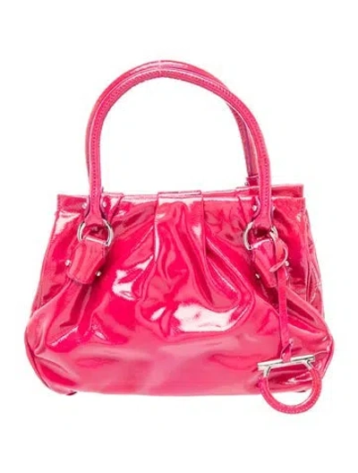 Pre-owned Ferragamo Patent Leather Top Handle Bag In Pink
