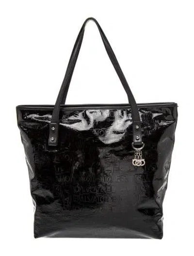 Pre-owned Ferragamo Patent Leather Tote In Black