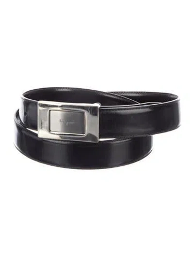 Pre-owned Ferragamo Patent Leather Waist Belt In Black