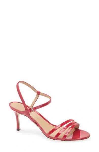 Ferragamo Patent Strappy Sandal In Red