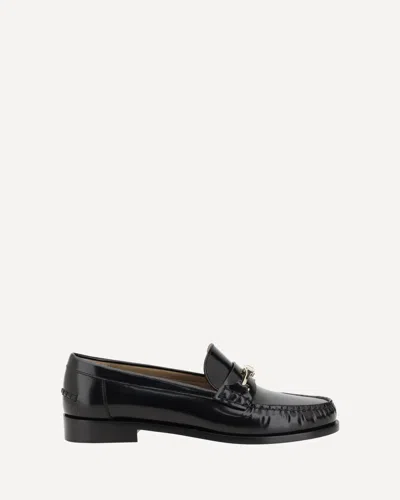 Ferragamo Patented Leather Loafers In Black