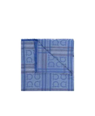 Ferragamo Pattern Scarf In Blue