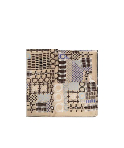 Ferragamo Pattern Silk Scarf In Nude