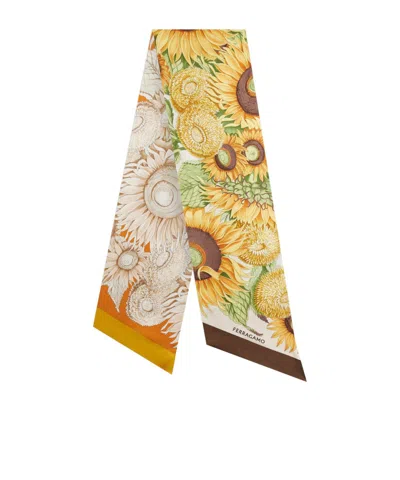 FERRAGAMO FERRAGAMO SUNFLOWER PRINTED FINISHED-EDGE BANDEAU