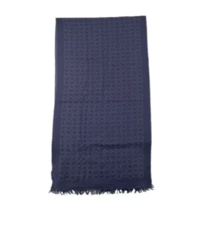 Ferragamo Pattern Tassel Scarf In Blue