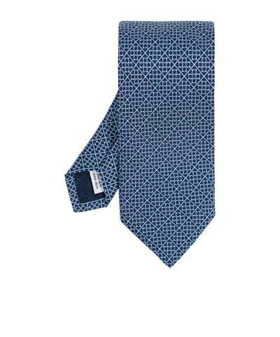 Ferragamo Pattern Tie In Blue