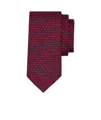 Ferragamo Pattern Tie In Red