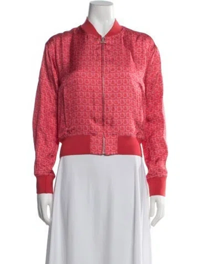 Pre-owned Ferragamo Patterned Bomber Jacket W/ Tags In Multicolor