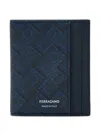 Ferragamo Patterned Cardholder In Blue