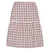 Ferragamo Patterned Cotton-blend Flounce Skirt In Multi