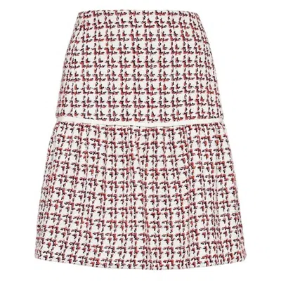 Ferragamo Patterned Cotton-blend Flounce Skirt In Multi