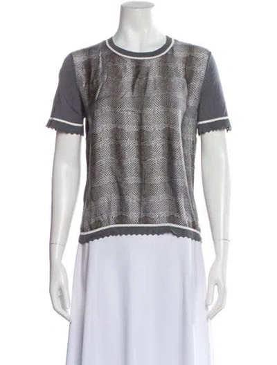 Pre-owned Ferragamo Patterned Crew Neck T-shirt In Gray