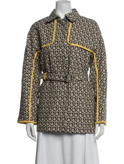 Pre-owned Ferragamo Patterned Jacket In Brown