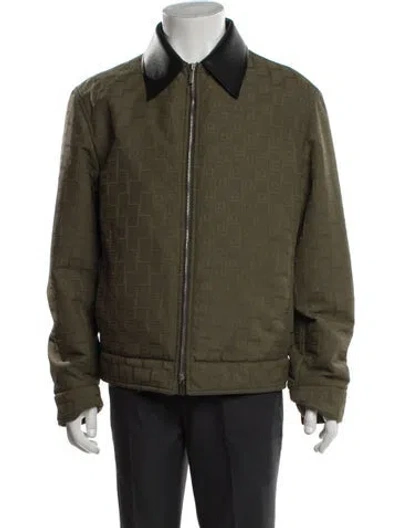 Pre-owned Ferragamo Patterned Jacket In Green