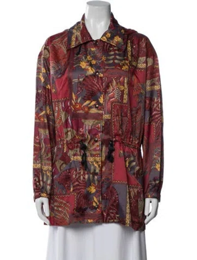 Pre-owned Ferragamo Patterned Jacket In Red