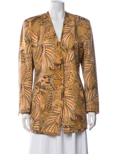 Pre-owned Ferragamo Patterned Jacket In Yellow