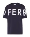 Ferragamo Patterned Logo Short-sleeved T-shirt In Black