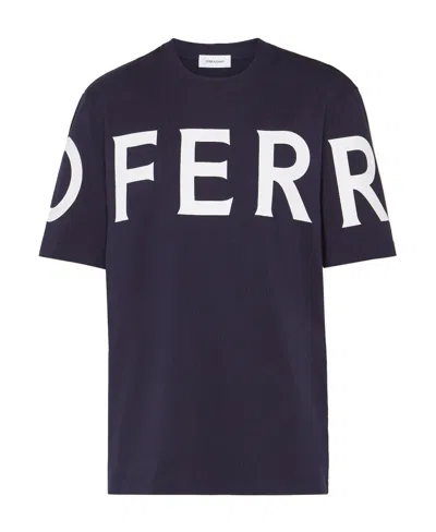 Ferragamo Patterned Logo Short-sleeved T-shirt In Black