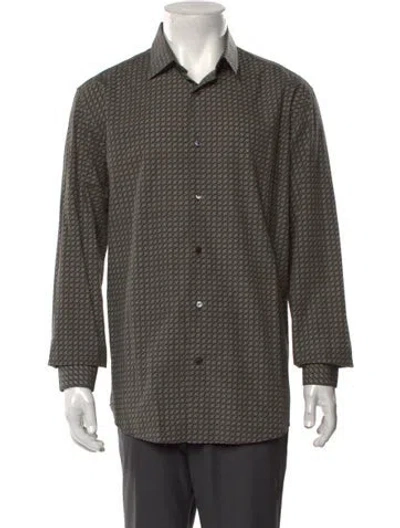 Pre-owned Ferragamo Patterned Long Sleeve Shirt In Brown