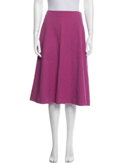 Pre-owned Ferragamo Patterned Midi Length Skirt In Purple