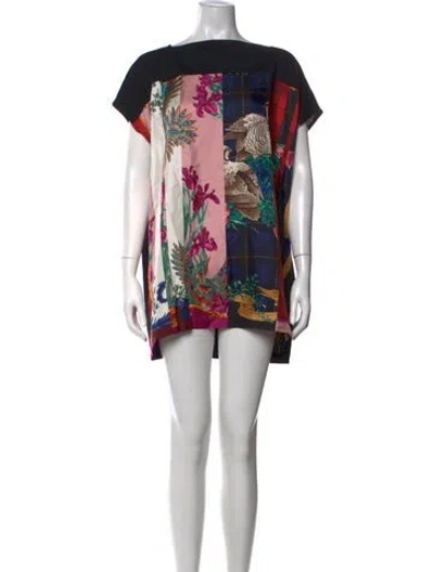 Pre-owned Ferragamo Patterned Mini Dress In Multicolor