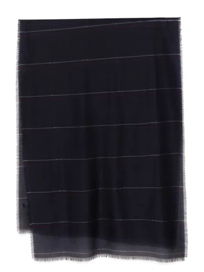 Ferragamo Patterned Scarf In Blue