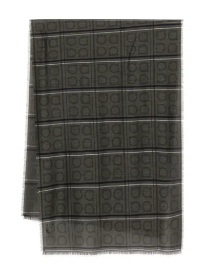 Ferragamo Patterned Scarf In Green