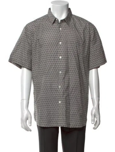 Pre-owned Ferragamo Patterned Short Sleeve Shirt In Black