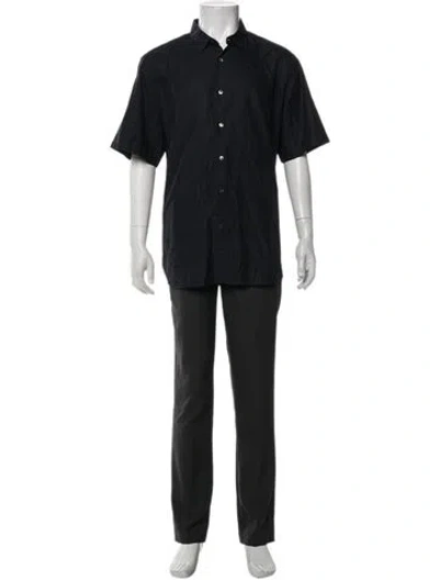 Pre-owned Ferragamo Patterned Short Sleeve Shirt In Blue