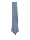 Ferragamo Patterned Silk Tie In Blue