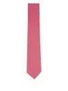 Ferragamo Patterned Silk Tie In Pink