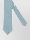 Ferragamo Patterned Slim Silk Tie In Blue