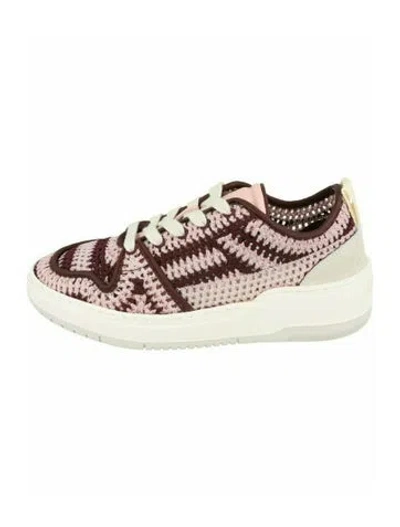 Pre-owned Ferragamo Patterned Sneakers W/ Tags In Pink