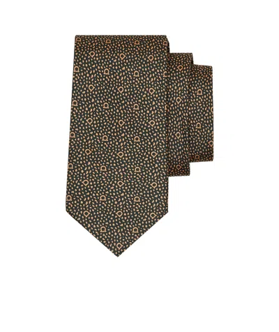 Ferragamo Patterned Tie In Black