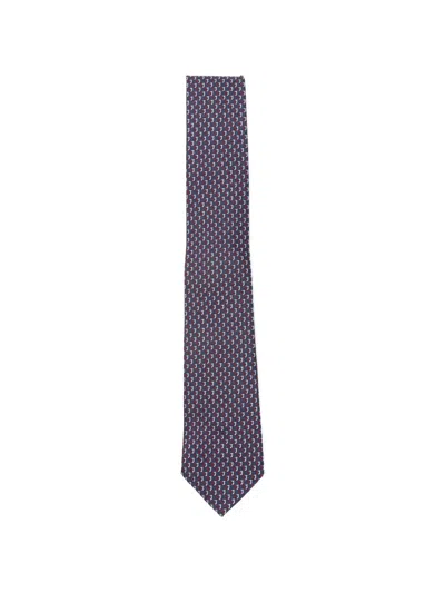 Ferragamo Patterned Tie In Purple