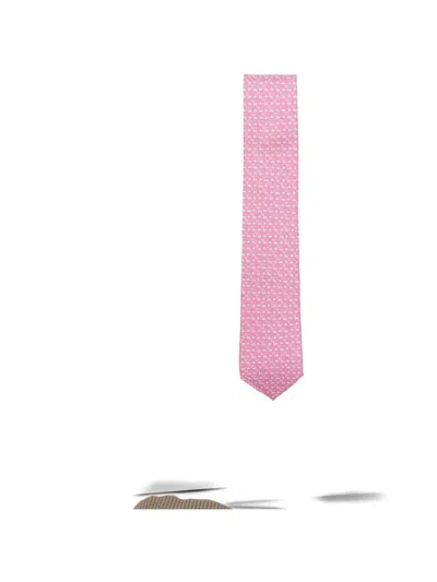 Ferragamo Patterned Tie In Metallic