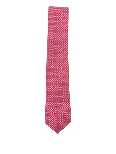 Ferragamo Patterned Tie In Red