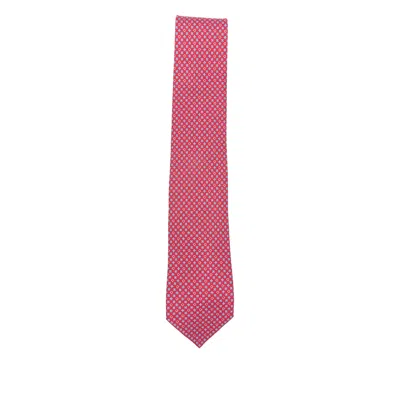 Ferragamo Patterned Tie In Red