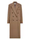 Ferragamo Peak Lapel Double-breasted Coat In Brown