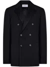 Ferragamo Peak-lapels Double-breasted Blazer In Black