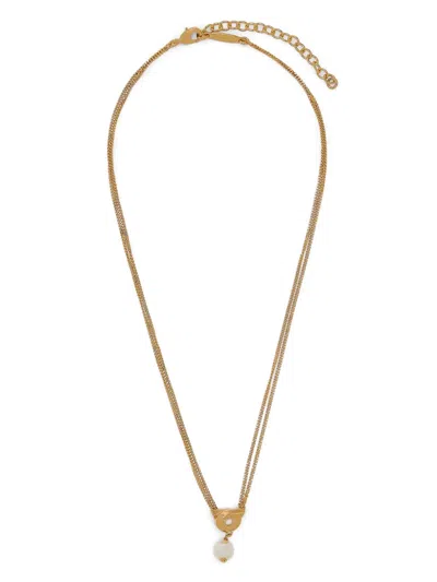 Ferragamo Pearl-embellished Necklace In Gold