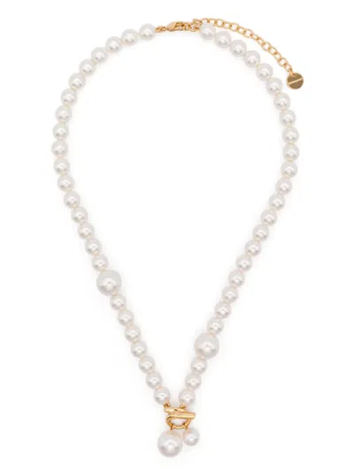 Ferragamo Pearl-embellished Necklace In White