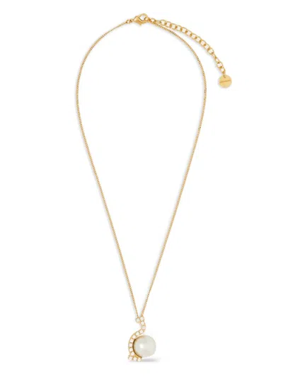 Ferragamo Pearl Pendant Necklace In Gold