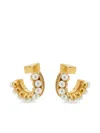 Ferragamo Pearl-stud Earrings In Gold
