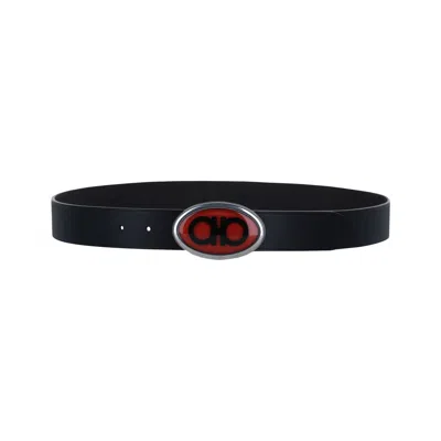 Pre-owned Ferragamo Pebbled Buckle Belt 'black' | Men's Size 115
