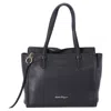 Ferragamo Pebbled Medium Amy Tote In Black Leather In Black